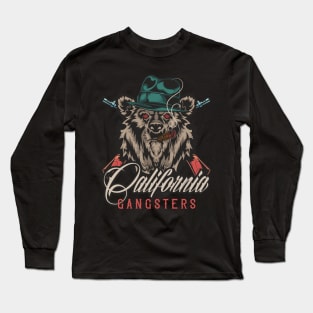 California Bear Gangster Cigar Design Long Sleeve T-Shirt